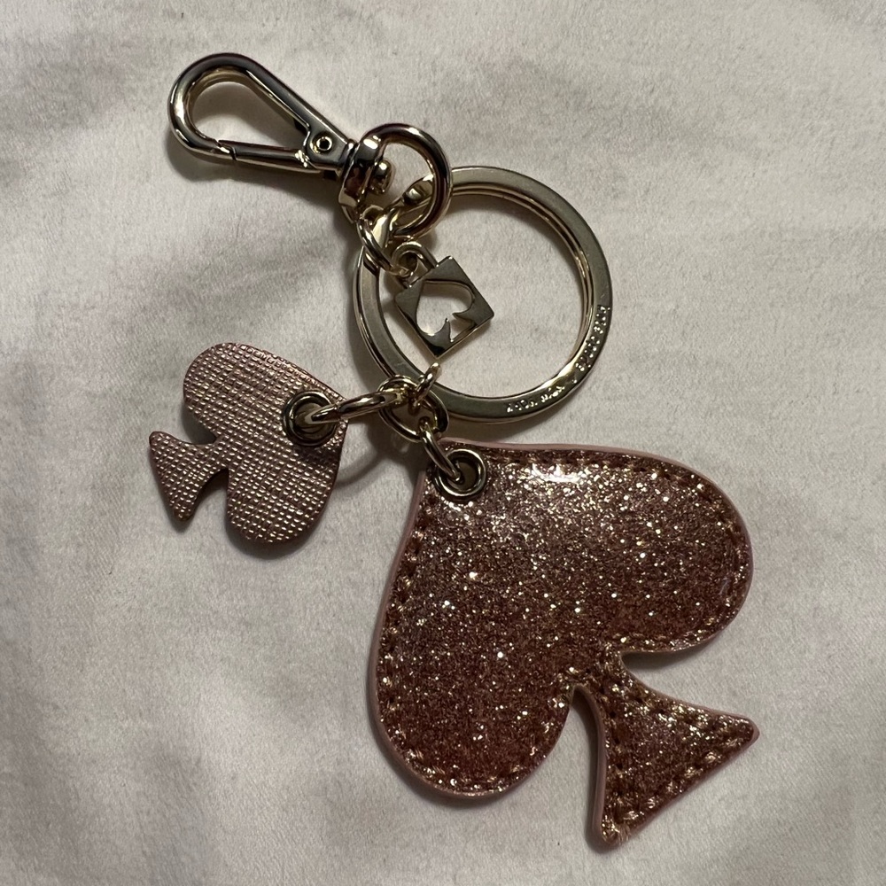 Stunning pink glitter Kate spade key fob / bag charm